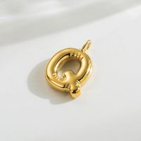 1 Piece 14.3*17.8mm Hole 3~3.9mm Stainless Steel 14K Gold Plated Letter Polished Pendant sku image 22