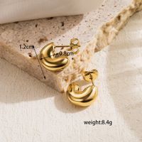 1 Pair Casual Heart Shape Solid Color Plating Stainless Steel 14k Gold Plated Ear Studs sku image 3