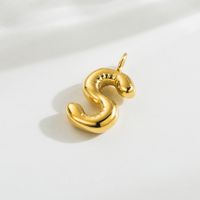 1 Piece 14.3*17.8mm Hole 3~3.9mm Stainless Steel 14K Gold Plated Letter Polished Pendant sku image 15