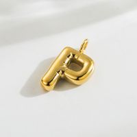 1 Piece 14.3*17.8mm Hole 3~3.9mm Stainless Steel 14K Gold Plated Letter Polished Pendant sku image 18