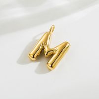 1 Piece 14.3*17.8mm Hole 3~3.9mm Stainless Steel 14K Gold Plated Letter Polished Pendant main image 3