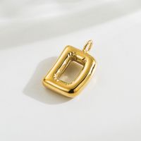1 Piece 14.3*17.8mm Hole 3~3.9mm Stainless Steel 14K Gold Plated Letter Polished Pendant sku image 2