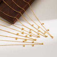 Simple Style Star Moon Fish Tail Stainless Steel Plating Gold Plated Pendant Necklace main image 1