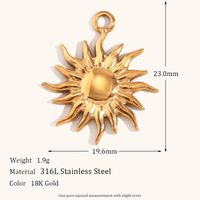 1 Piece Streetwear Cross Sun Stainless Steel Plating Jewelry Accessories sku image 31