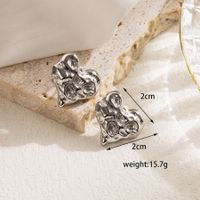 1 Pair Casual Heart Shape Solid Color Plating Stainless Steel 14k Gold Plated Ear Studs sku image 1