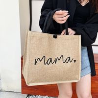 Women's Vintage Style Letter Cotton And Linen Shopping Bags main image 4