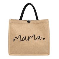 Women's Vintage Style Letter Cotton And Linen Shopping Bags sku image 1