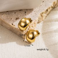 1 Pair Casual Heart Shape Solid Color Plating Stainless Steel 14k Gold Plated Ear Studs sku image 5