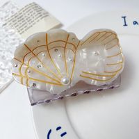 Cute Conch Shell Fish Imitation Pearl Acetic Acid Sheets Handmade Hair Claws sku image 8