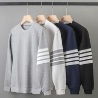 Herren Kapuzen Pullover Lange Ärmel Einfacher Stil Streifen main image 1