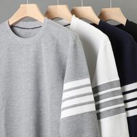 Herren Kapuzen Pullover Lange Ärmel Einfacher Stil Streifen main image 5