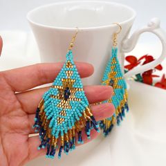Ethnic Hand-woven Beads Geometric Tassel