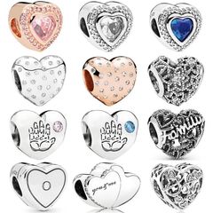 رومانسي شكل القلب الفضة الاسترليني ترصيع أحجار كريمة صناعية اكسسوارات المجوهرات