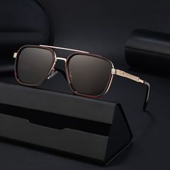 Retro Commute Solid Color Pc Square Full Frame Men's Sunglasses