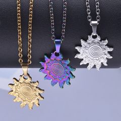Wholesale Jewelry Casual Simple Style Sun 304 Stainless Steel 18K Gold Plated Pendant Necklace Necklace Pendant