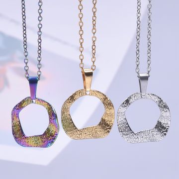 Simple Style Classic Style Color Block 304 Stainless Steel Plating Women's Pendant Necklace