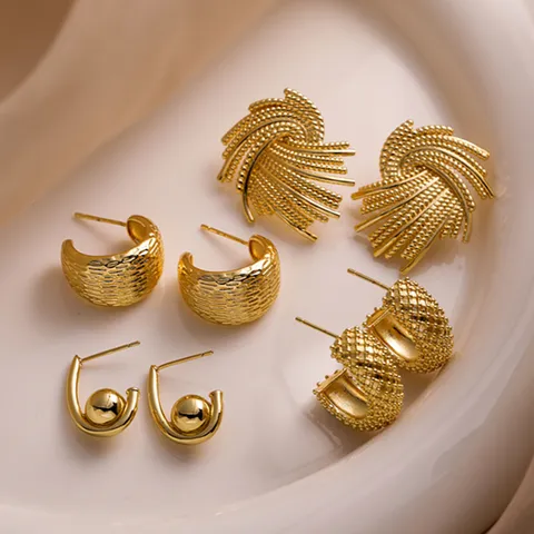 Chapado en oro 18K Joyería mayorista de moda Joyas de acero inoxidable  aretes - China Acero inoxidable joyas y joyería fina precio