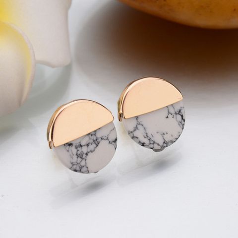 Occident Alloy Inlaid Precious Stones Earrings ( Black ) Nhbq0425