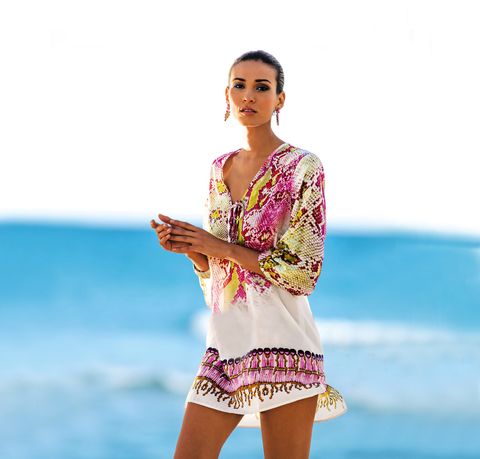 Hot Sale European And American New Serpentine Chiffon Beach Cover-up Bikini Jacket Swimwear Cover-up One Piece Dropshipping