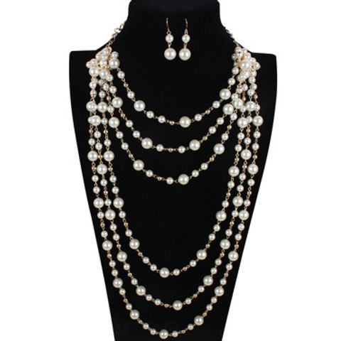 Beads Fashion Animal Necklace  (creamy-white) Nhct0306-creamy-white