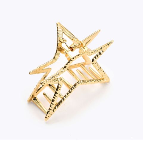 Factory Direct Sales European And American  Hot Sale Hair Accessories Geometric Five-pointed Star Grip Fashion Alloy Head Clip Wholesale