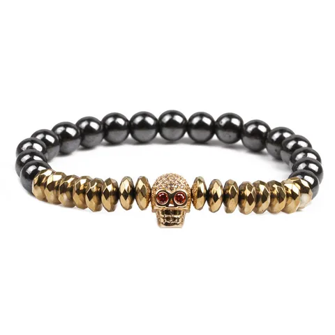 Natural Stone Fashion Skeleton Skull Bracelet  (alloy + Spacer) Nhyl0155-alloy-spacer