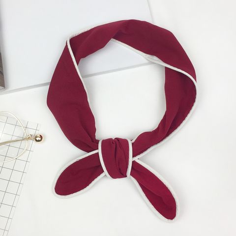 Rounded European And American Versatile Small Scarf Women's Spring And Autumn Fashion Bowknot Decorative Cartoon Character Work Scarf Scarf