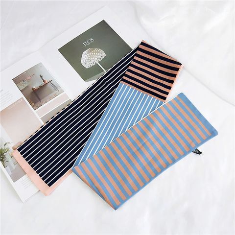 Striped Boxer Small Scarf Women's Scarf New Korean Style Spring And Autumn All-match Ribbon Wrist Strap Ribbon Hair Band Fashion