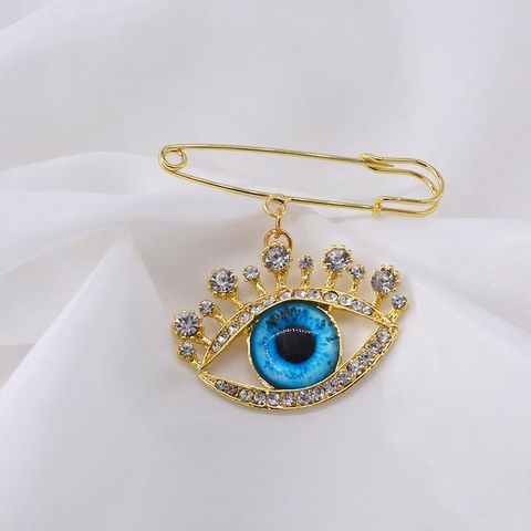 Brosche Weibliche Perle Anti-licht-schnalle Ein-wort-nadel Feste Kleidung Strickjacke Kleine Nadel Blaue Augen Corsage Zubehör
