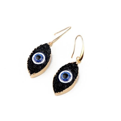 Retro Personality Eyes Imitation Natural Stone Resin Earrings