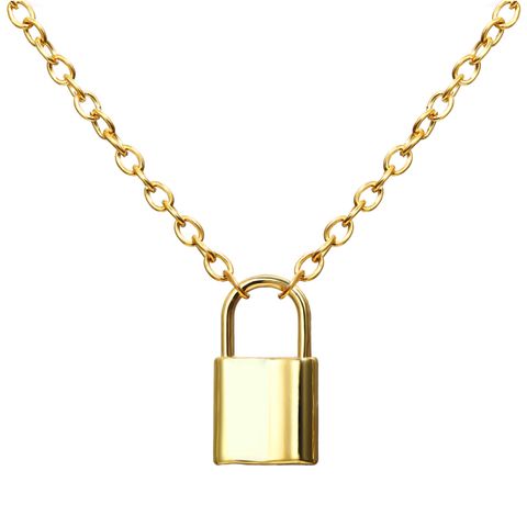 New Lock Metal Pendant Necklace Creative Wild Punk Wind Alloy Clavicle Chain