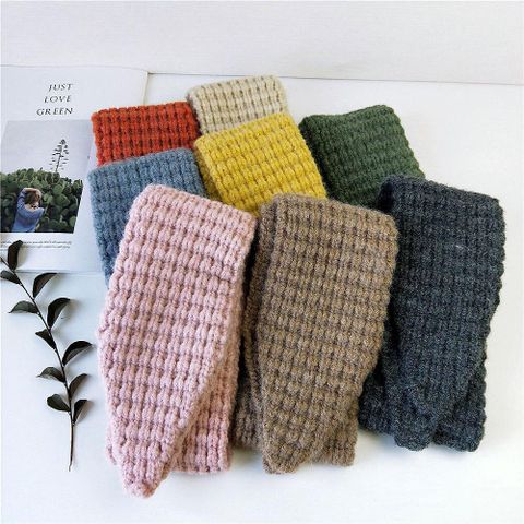 New Corn Grain Solid Color Scarf Knitted Wool Scarf Student Warm Scarf