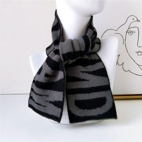 New Letter Knit Fashion Boxer Wool Scarf Student Warm Scarf