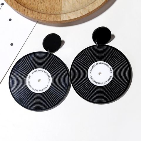 New Fashion Vinyl Record Round Earrings Simple Earrings