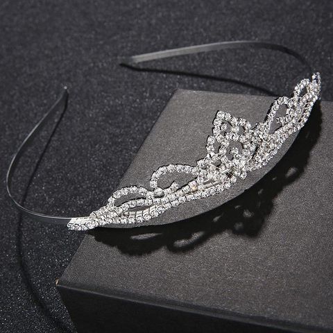 Bridal Jewelry Tiara Hair Accessories Rhinestone Crown Simple Style Bridal Jewelry