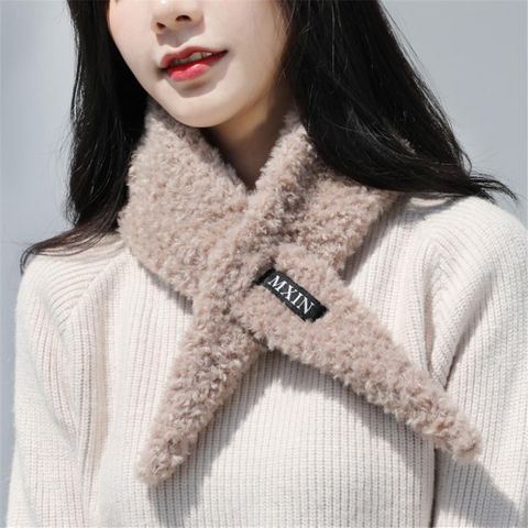 Triangle Scarf Solid Color Scarf Female Autumn And Winter Ladies Plush Curl Korean Version Of The Thickening Wild Male Soft Sister Student Collar