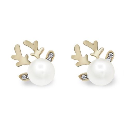 Außenhandel Mode Mikro Eingelegte Perlen Geweih Ohr Stecker Einfache Hirschkopf Elegante Und Großzügige Ohrringe Elch Ohr Stecker