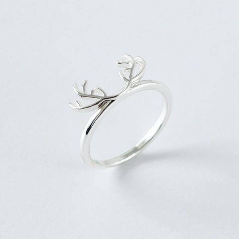 Christmas Reindeer Elk Ring Antlers Ring Tail Ring Silver Plated Ring Wholesales Fashion