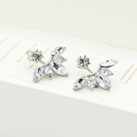 Silver Horse Eye Zircon Daisy Flower Earrings Drop-shaped Earrings