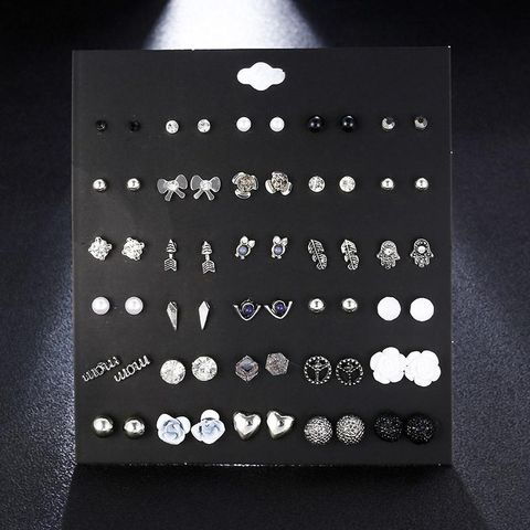 30 Pairs Of Silver-plated Owl Pearl Earrings Set Wholesale Fashion Jewelry