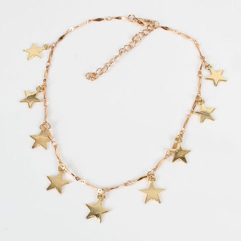 Clavicle Chain Temperament Simple Wind Short Section Copper Five-pointed Star