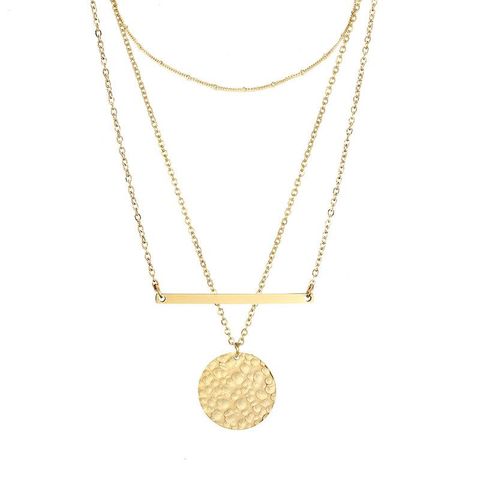 Fashion Geometric Stainless Steel Plating No Inlay 14K Gold Plated Women'S Necklace