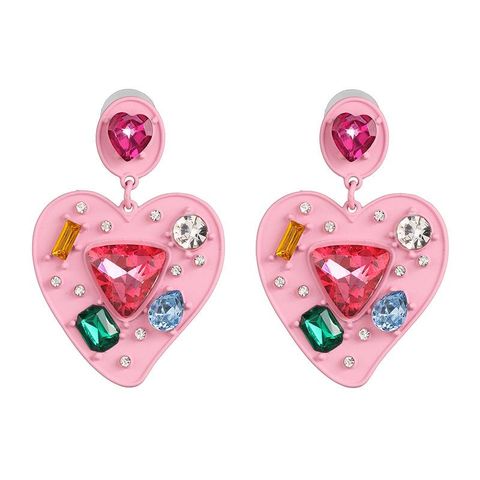Fashion Heart Diamond Alloy Other Earrings Ear Studs