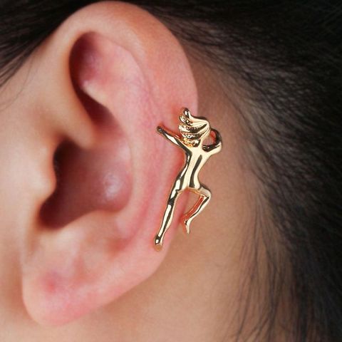 Small Earrings Three-dimensional Portrait Ear Clip Environmental Protection Alloy Electroplating Pierced Earrings Fake Earrings Earrings