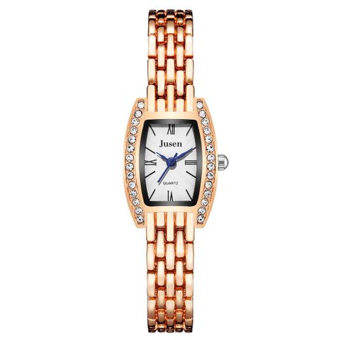 Reloj De Pulsera Con Correa De Acero En Forma De Barril De Vino Con Diamantes Versátil Y Personalizado Para Mujer