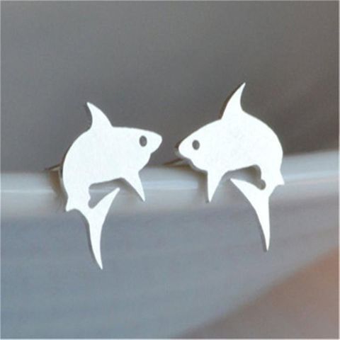 Simple Shark Ear Studs Small Whale Ear Studs Marine Animals Great White Shark Ear Studs Small Fish Ear Studs