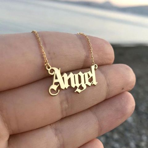 Fashion Simple Wind Letter Angel Necklace Popular Personality Angel Clavicle Chain