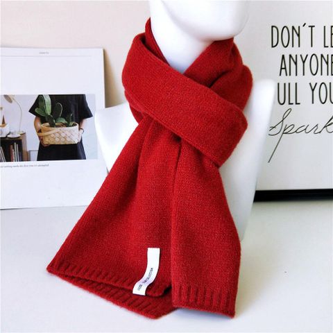Solid Color Scarf Female Winter Long Thick Couple Knitted Wool Fashion Scarf Student Warm Scarf