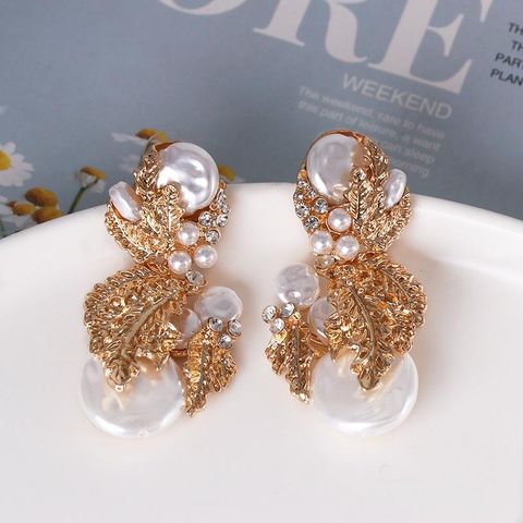 Fashion Gold-plated Retro Earrings Pearl Drop Earrings