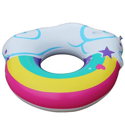 Wanmei Gros Pvc Nouveau Arc-en-nuages De Natation Anneau Avec Tasse Bouche D'eau Adulte Anneau Gonflable Anneau De Natation De L'eau